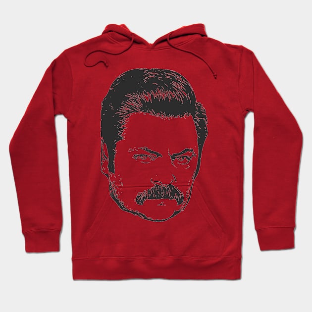 ron swanson Hoodie by Quinc3y